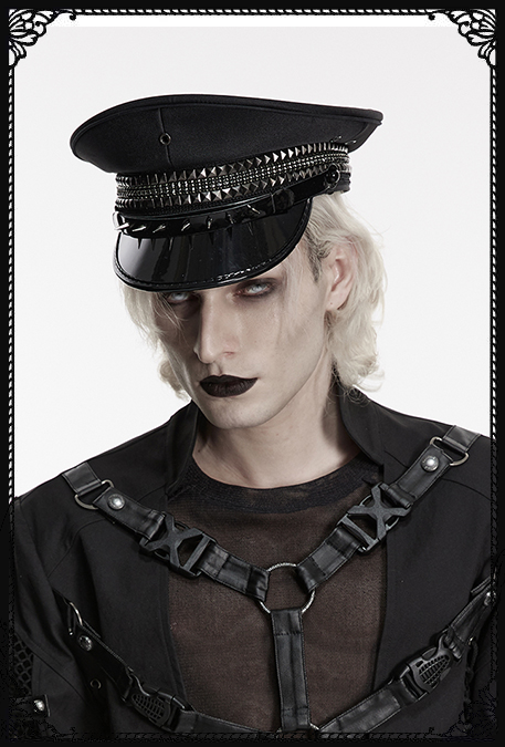 Punk Rave Spike n Studs Military Gothic Hat