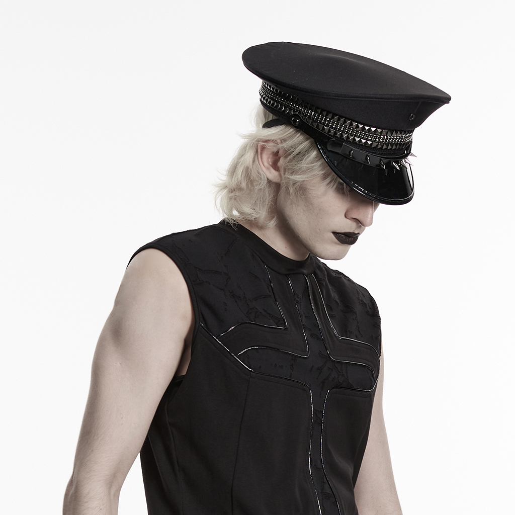 Punk Rave Spike n Studs Military Gothic Hat